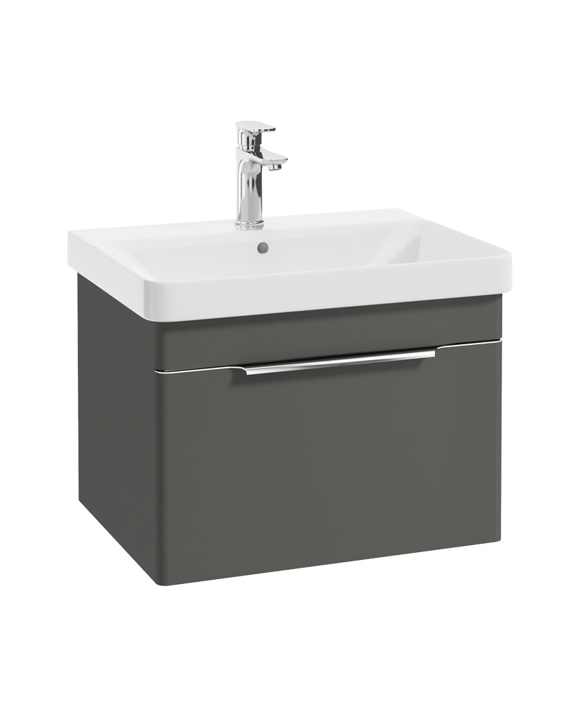 Vágar 60cm Single Drawer Wall Hung Unit Matt Dolphin Grey