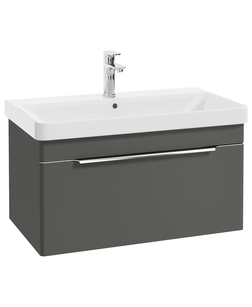 Vágar 80cm Single Drawer Wall Hung Unit Matt Dolphin Grey