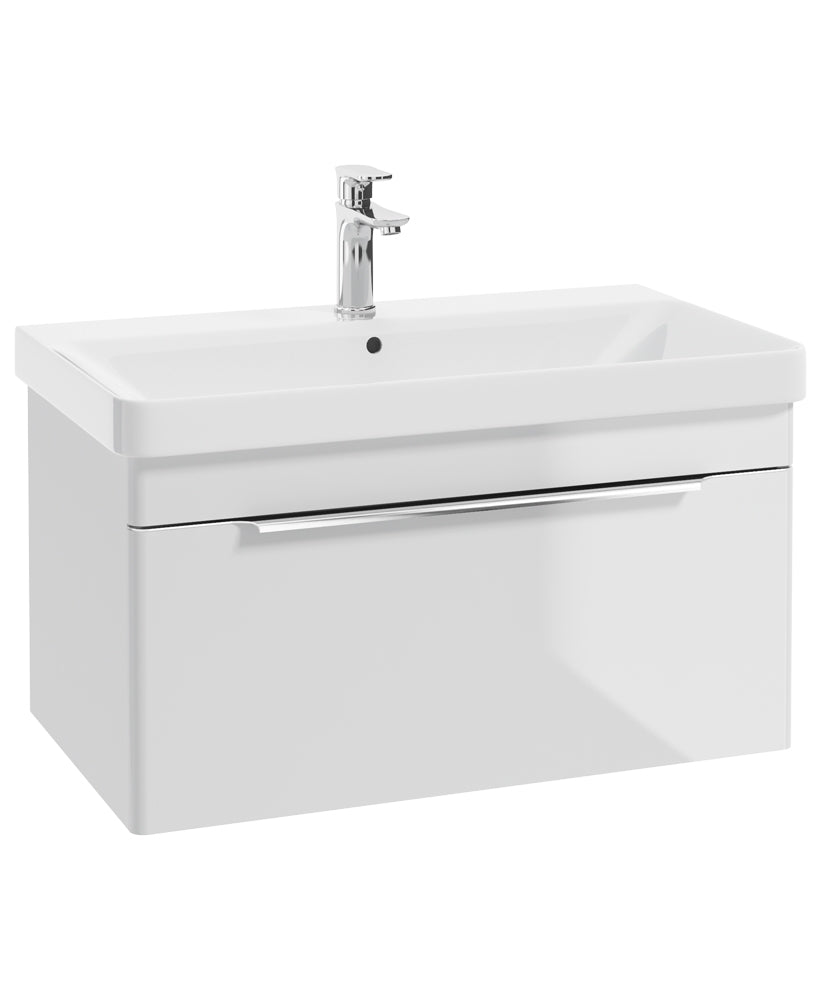 Vágar 80cm Single Drawer Wall Hung Unit Matt Gloss White
